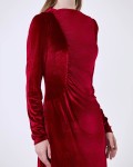 G-Red Woven Flared Dress